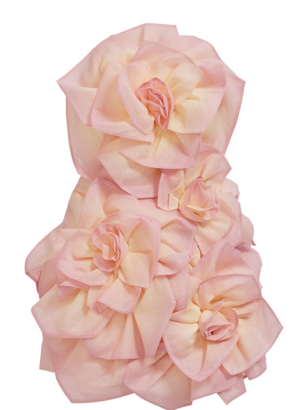 Aje Strapless Pink Rose-Appliqué Cocktail Dress